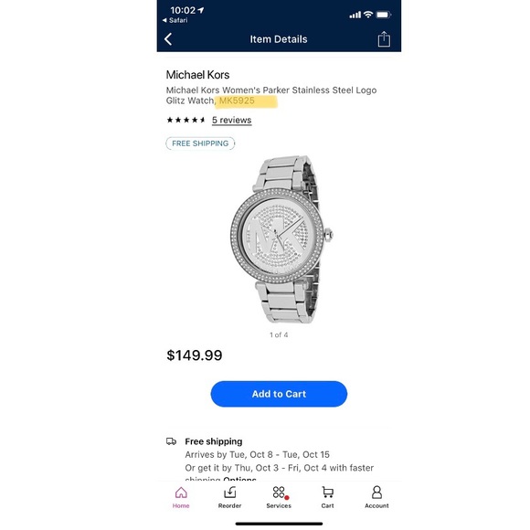 Mk 5925 Womans Michael Kors Watch 